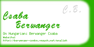 csaba berwanger business card